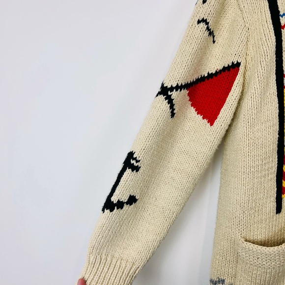 Polo Ralph Lauren Cream Boating Nautical Chunky Knit Zipped Cardigan UK L - Picture 8 of 15